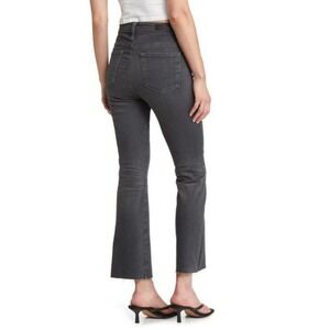 AG Farrah Boot Crop High Rise Fit Raw Hem Jeans Size 27 Washed Black